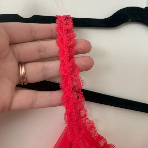 Vintage 1960’s Vanity Fair Floral Embroidered Babydoll Nightgown Red Size XS - Picture 7 of 14